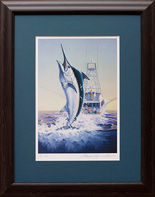 浜中せつお カジキ絵画 05 「ブラックグランダー」 リミテッドエディション版画 額入り
