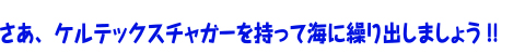 さあ、ケルテックスチャガーを持って海に繰り出しましょう!!